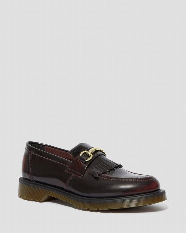 Dr Martens Dámské Polobotky Adrian Snaffle Červené, CZ-390214